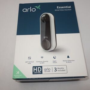 NEW Arlo Essential Wired Video Doorbell HD Video, Night Vision, 2 Way Audio